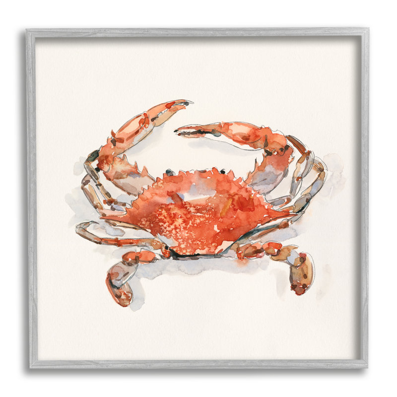 «Highland Dunes», crabe rouge nautique, estampe numérique par Emma Caroline, Estampe numérique Farmhouse
