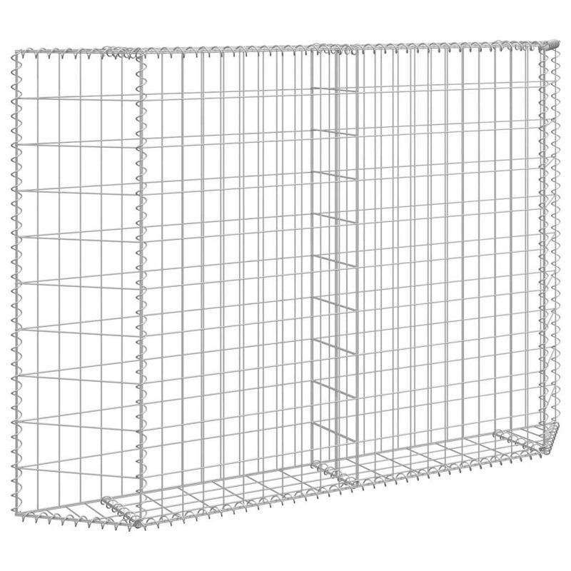 Lit surélevé en acier galvanisé Trapezium Gabion, H 39,37 po x l 59,06 po x P 7,87 po