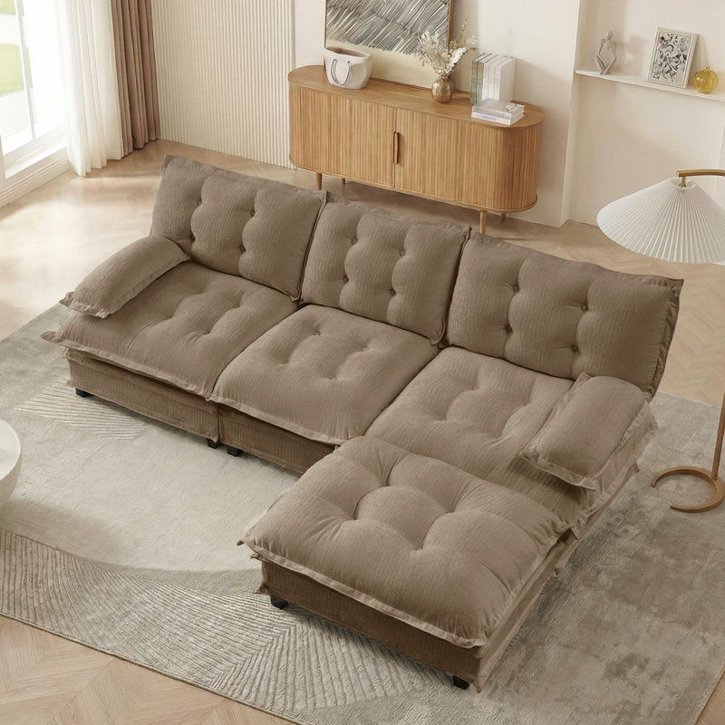 Canapé modulaire 107 po avec repose-pieds modulaire 107 po avec repose-pieds en chenille et treillis respirant