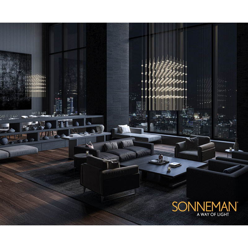 Constellation 245 - Light LED Pendant, Clear, Satin Brass, 2700K