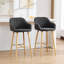 Tabouret de bar 29,5 po en lin avec pieds en bois-515651881