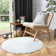 Holk Cozy Faux Rabbit Fur Area Rug Machine Washable Rug in White