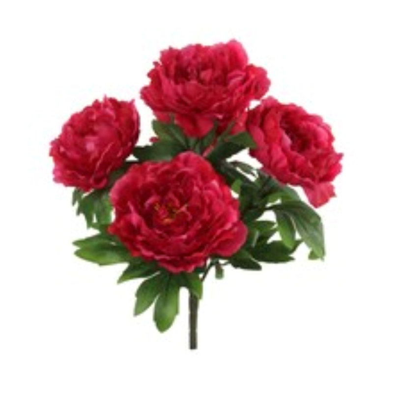Bouquet de pivoines avec 5 fleurs en soie 20 po - paquet de 3
