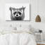 Raton laveur gros plan Portrait animaux faune noir et blanc photographie décor gris frais 1902-99543699