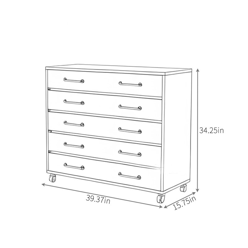 Retro Multi-Drawer Sideboard, Brown
