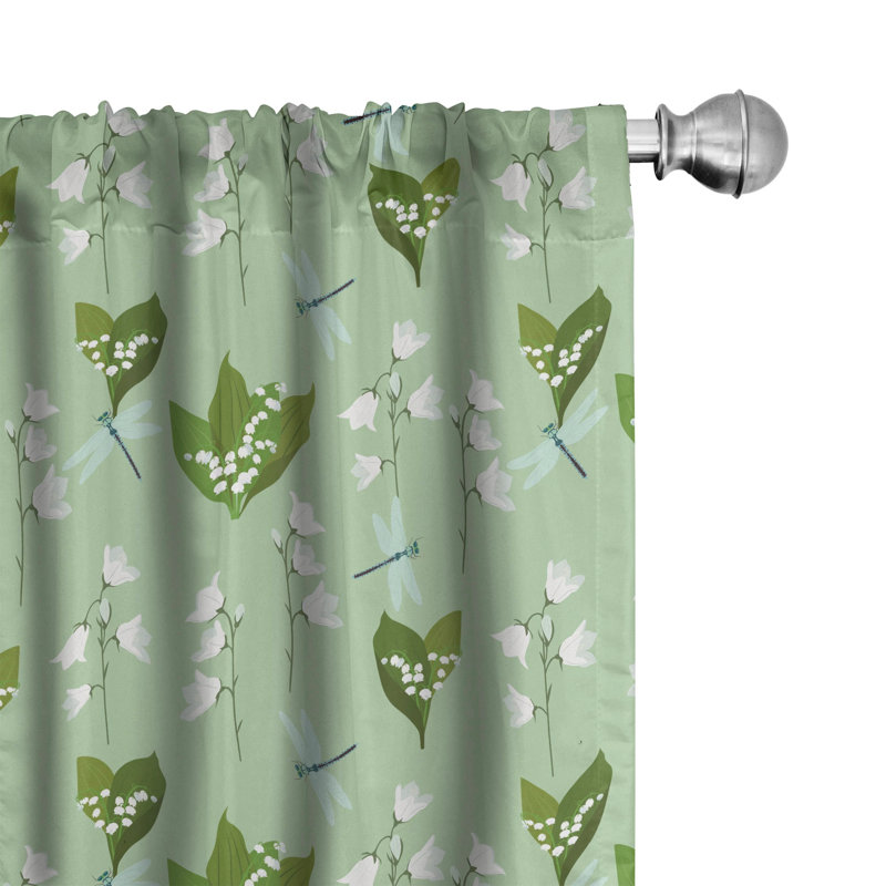 Panneau coulissant floral semi-diaphane avec passe-tringle, 28 po x 63 po