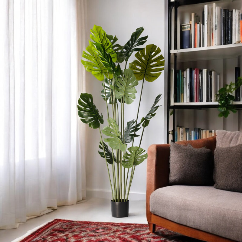 Arbre Monstera artificiel en pot de chambre de bébé, H 72 po x l 32 po x P 32 po