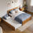 Daurice Solid Wood Platform Bed with Footboard & Full Roll Out Trundle-1283311696
