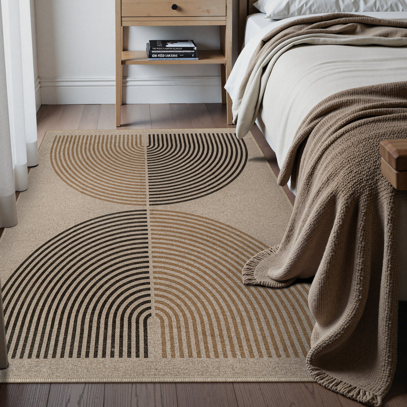 Tapis de jute moderne pour l'extérieur, Rectangle 6 pi x 7 pi