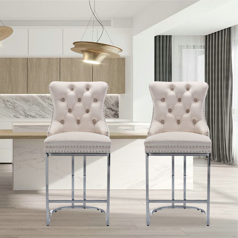 Tabouret de bar 26 po Jendayi, Beige