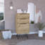 Commode légère Skyoner, pieds en épingle à cheveux, plateau supérieur, trois tiroirs-419783874