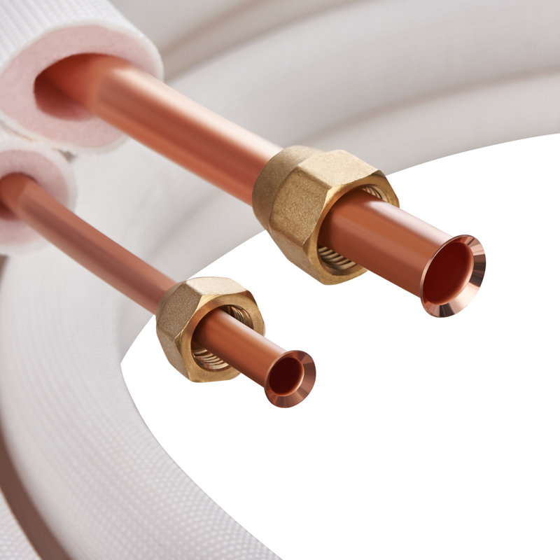 White Triple-Layer Insulated Copper Mini Split Line Set