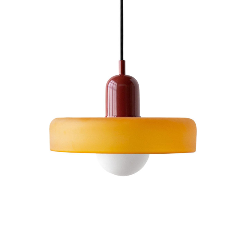 Luminaire suspendu 0 lumière, Rouge, Orange, H 7,8 po x l 9,84 po x P 9,84 po