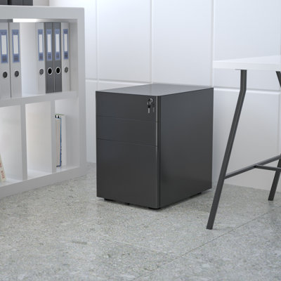 Stephana 3-Drawer Locking Mobile Vertical Filing Cabinet 