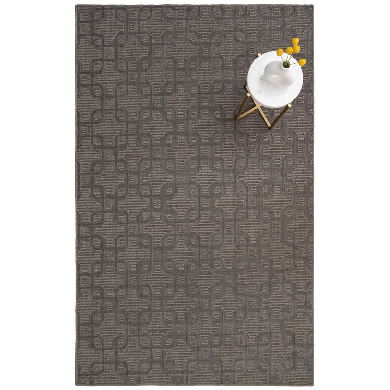 Chenyu Jute/Sisal Geometric Indoor Rug, Rectangle 9' x 12'
