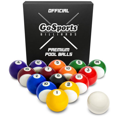Jeu de boules de billard GoSports sur table de billard - ensemble de 16 balles de billard de qualité supérieure, jeu de boules de billard professionnel