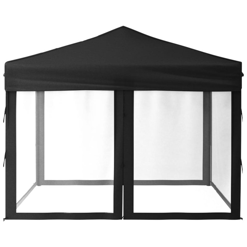 Alfrid 2.9m x 2.9m Steel Party Tent, Black, Black/White
