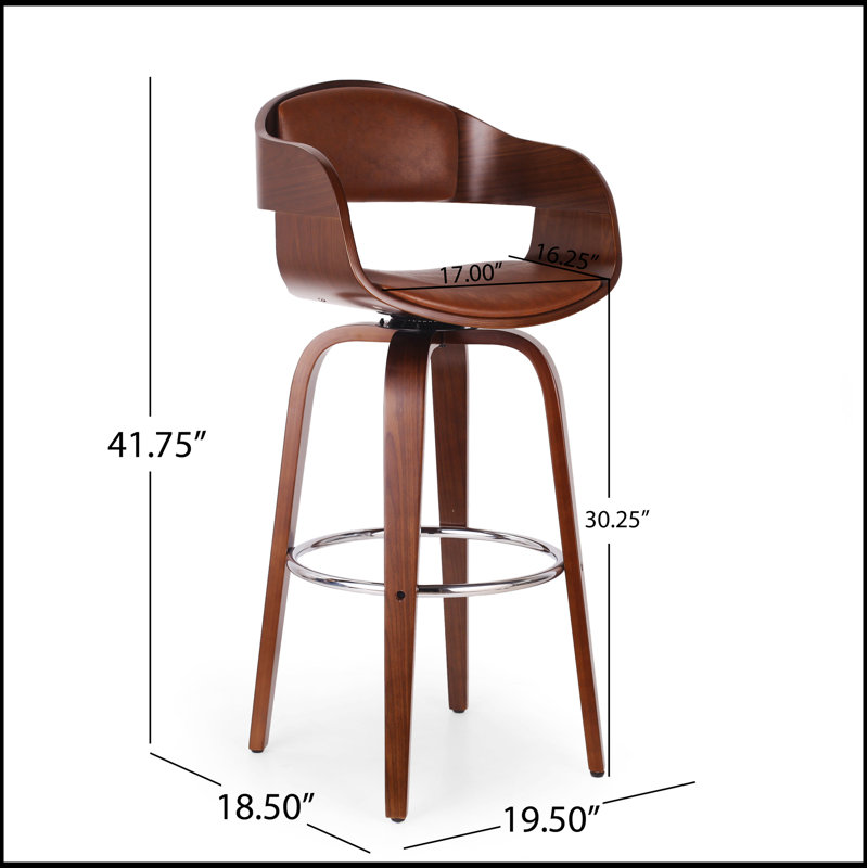 Tabourets de bar à hauteur ajustable de 30 pouces de conception ergonomique pour un confort et une esthétique moderne, Brun