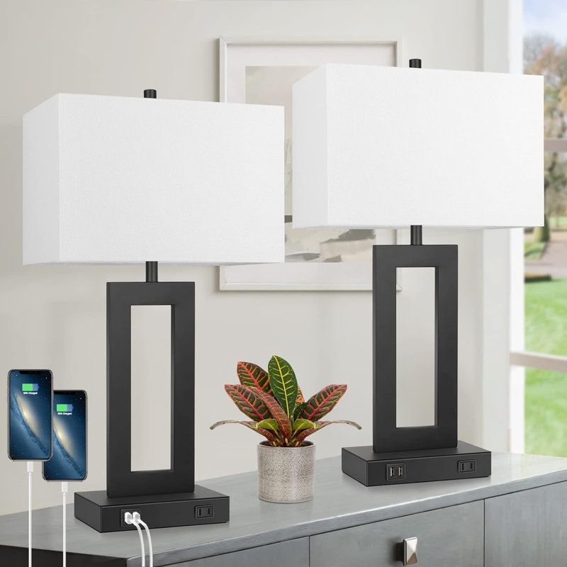 Metal USB Desk Lamp, White