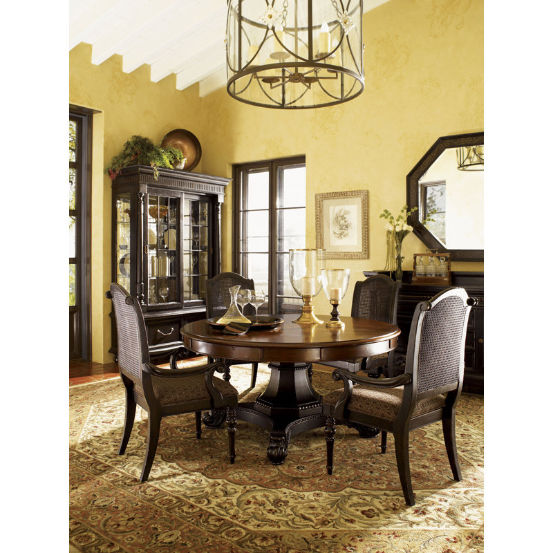 Kingstown Bonaire 80" Round Traditional Brown Wood Dining Table