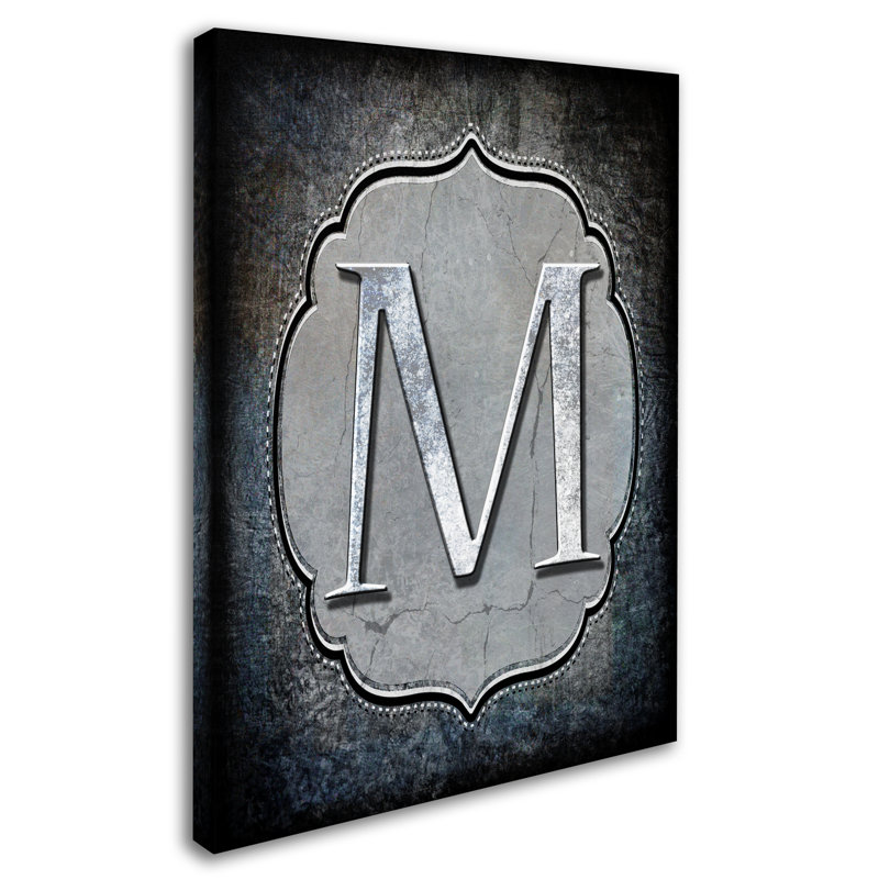 Lettre M par LightBoxJournal - reproduction d'art textuel sur toile tendue, H 19 po x l 14 po x P 2 po