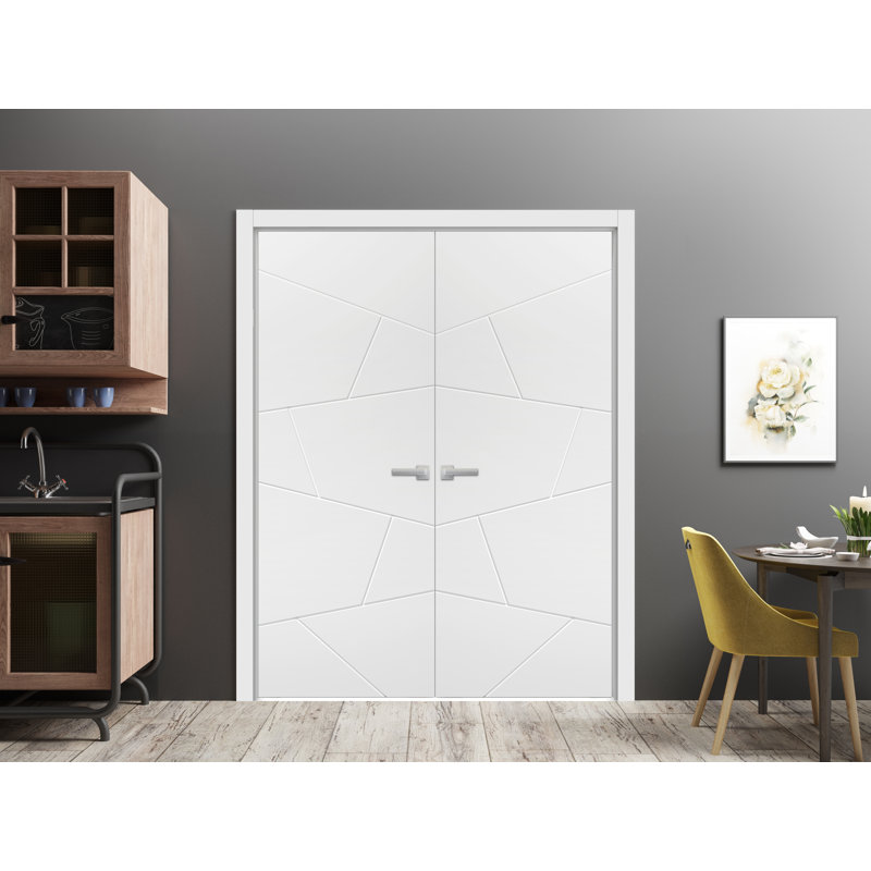 Panelled Wood Planum French Doors, 48" x 84"