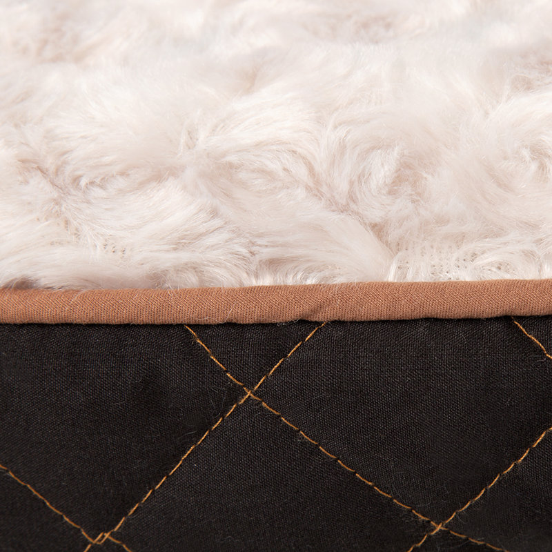 Wilton Polyester Pet Bed, 19cm H x 75cm W x 60cm D, Black/White
