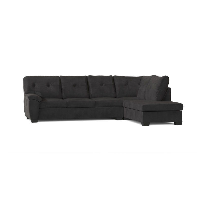 Ardme Upholstered L-Shaped Sectional Right Hand Facing, Bulldozer Black