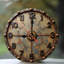 Horloge murale 10 po en MDF rond avec mouvement à quartz silencieux et crochet sans perceuse (piles AA non incluses)