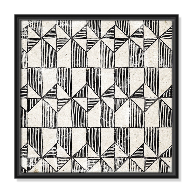 «White Art Deco I» par Aimee Wilson, 17.5'' W x 17.5'' H, Framed Canvas, Cadre flottant noir