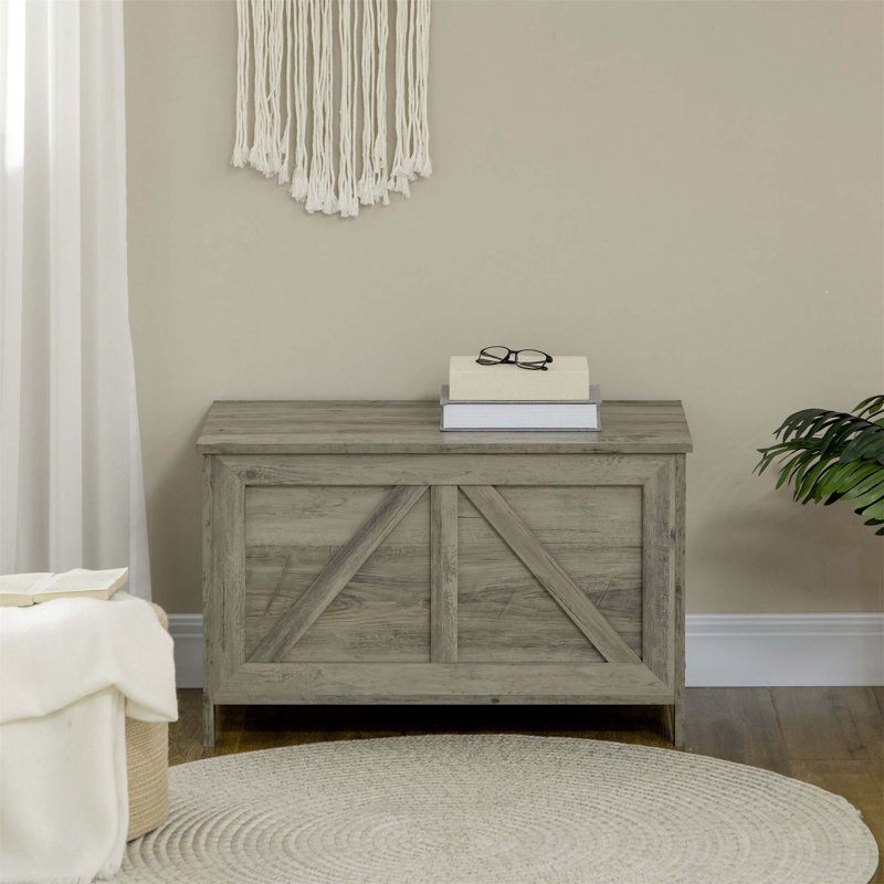 Coffre de rangement de ferme de 30 pouces avec plateau relevable, charnière de sécurité et intérieur spacieux pour la vie organisée