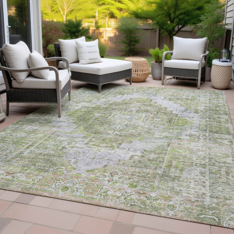 Machine Washable Indoor/Outdoor Jacinto ACN2140 Global Rug, Rectangle 2'6" x 3'10"