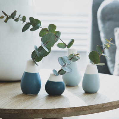 Pastel Two-Tone Mini Vases - Set of 4