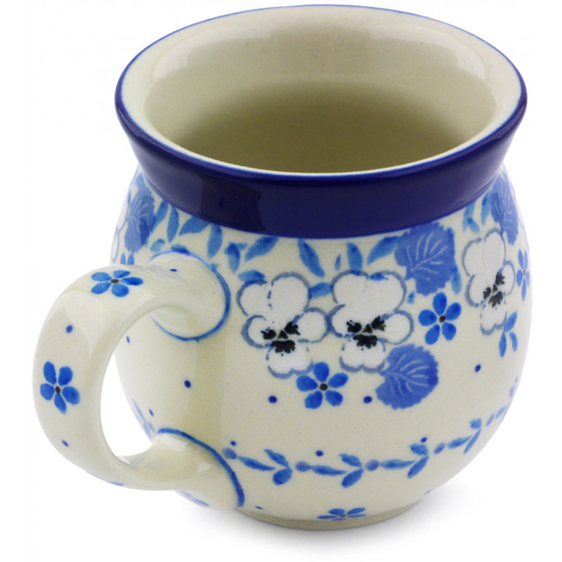 Tasse à bulles en grès 16 oz - Pensée blanche, 8