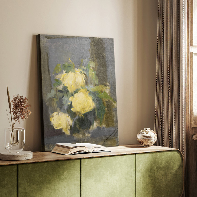 Imprimé floral rétro CCXLV - galerie Cavas sur mesure, H 36 po x l 24 po