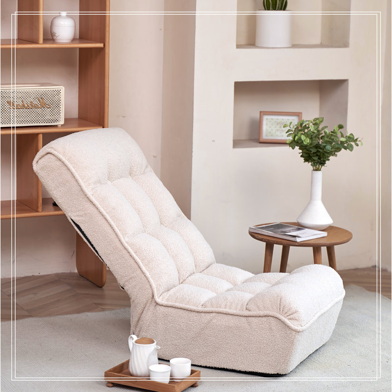 Canapé simple inclinable paresseux, Tissu blanc