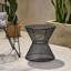 Table d'appoint - Ajoutez du charme à votre espace extérieur, fer, noir mat, filet Breezy, 17,84 po X 17,74 po en maille noire, silhouette arrondie et profondeur, largeur, hauteur