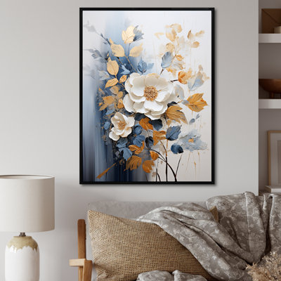 Impression sur toile dorée et blanche