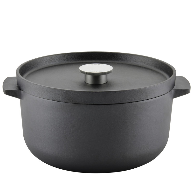 Cocotte en fonte émaillée KitchenAid, 6 pintes, Noir