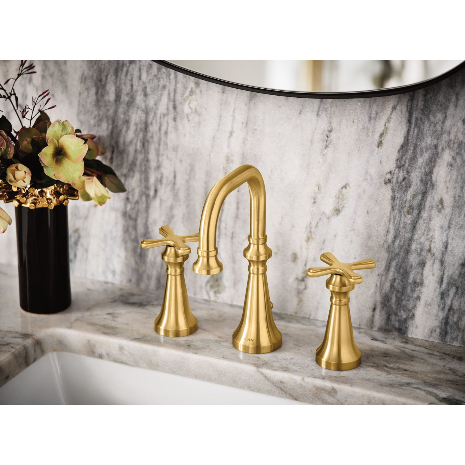 Colinet Widespread Bathroom Faucet Trim, Brushed Gold