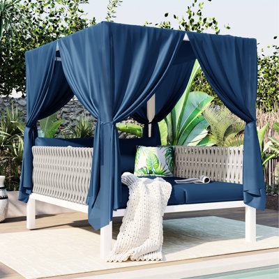 Lit de bronzage extérieur - construction, option de siège confortable, polyvalent pour divers cas de figure, eau, H 70,9 po x l 57,5 po x P 57,5 po, capacité de charge de 650 lb pour chaises longues de patio