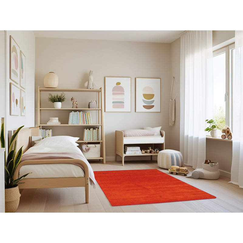 Tapis contemporain orange, Rectangle 4 pi x 6 pi