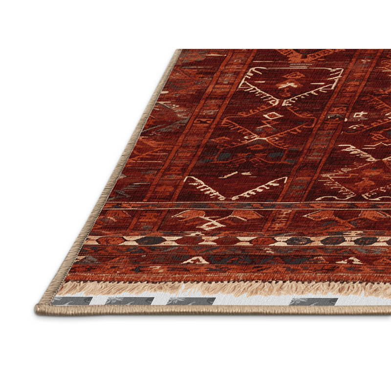 Tapis brun turc lavable à la machine, Rectangle de 5 pi x 8 pi
