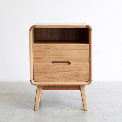 Pure Solid Wood Bedside Cabinet Modern Simple Nightstands Oak Bedside Cabinet Nordic Bedroom Solid Beech Storage Cabinet