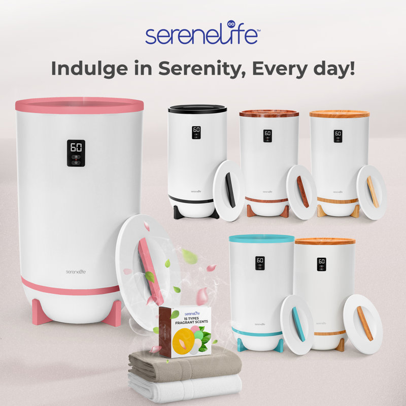 SereneLife Single Touch Electric Towel Warmer, Pink