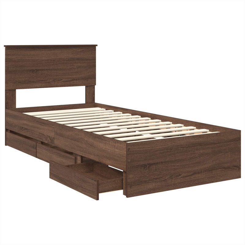 Bed Frame, Small Single (2'6), Brown Oak