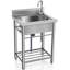 24''Stainless Steel Utility Sink, Free Standing Laundry Sinks For Laundry room, Garage, Pet Care