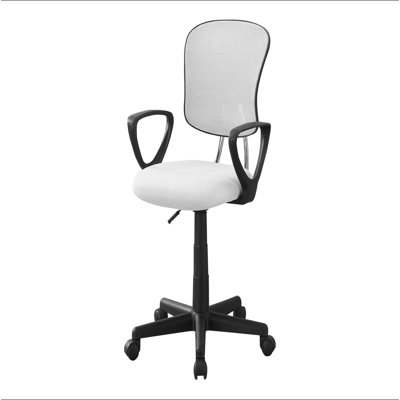 Chaise de bureau, hauteur réglable, pivotante, ergonomique, accoudoirs, bureau d'ordinateur, travail, juvénile, filet, métal, contemporain, moderne