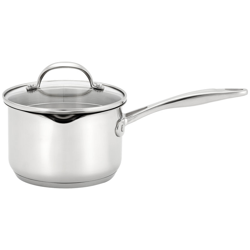 Stellar 7000 18/10 Stainless Steel Saucepan with Glass Draining Lid, 0.8L