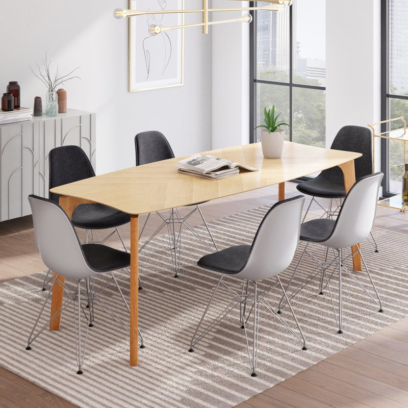 Jennings Solid Wood Base Dining Table, Natural Oak, 35.5" W x 78.75" L 
